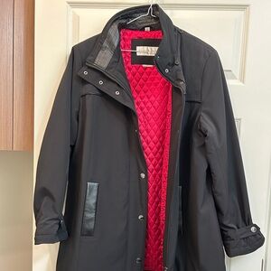 Black coat with removable cap